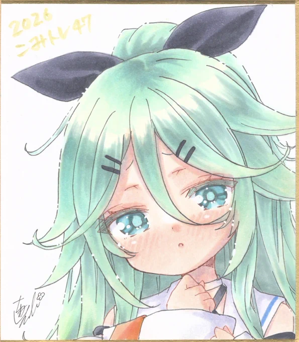こみトレ用色紙 夕立村雨白露山風 #1日1絵ちま