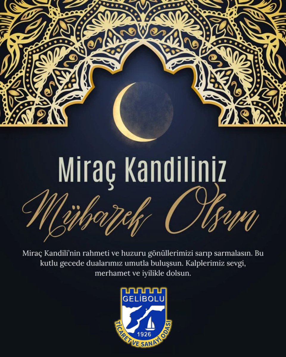 Miraç Kandili’nin milletimize ve tüm İslam âlemine hayırlar getirmesini temenni ediyoruz.
Bu mübarek gecenin birlik, beraberlik ve kardeşliğimizi güçlendirmesini; sağlık, huzur ve berekete vesile olmasını diliyoruz.