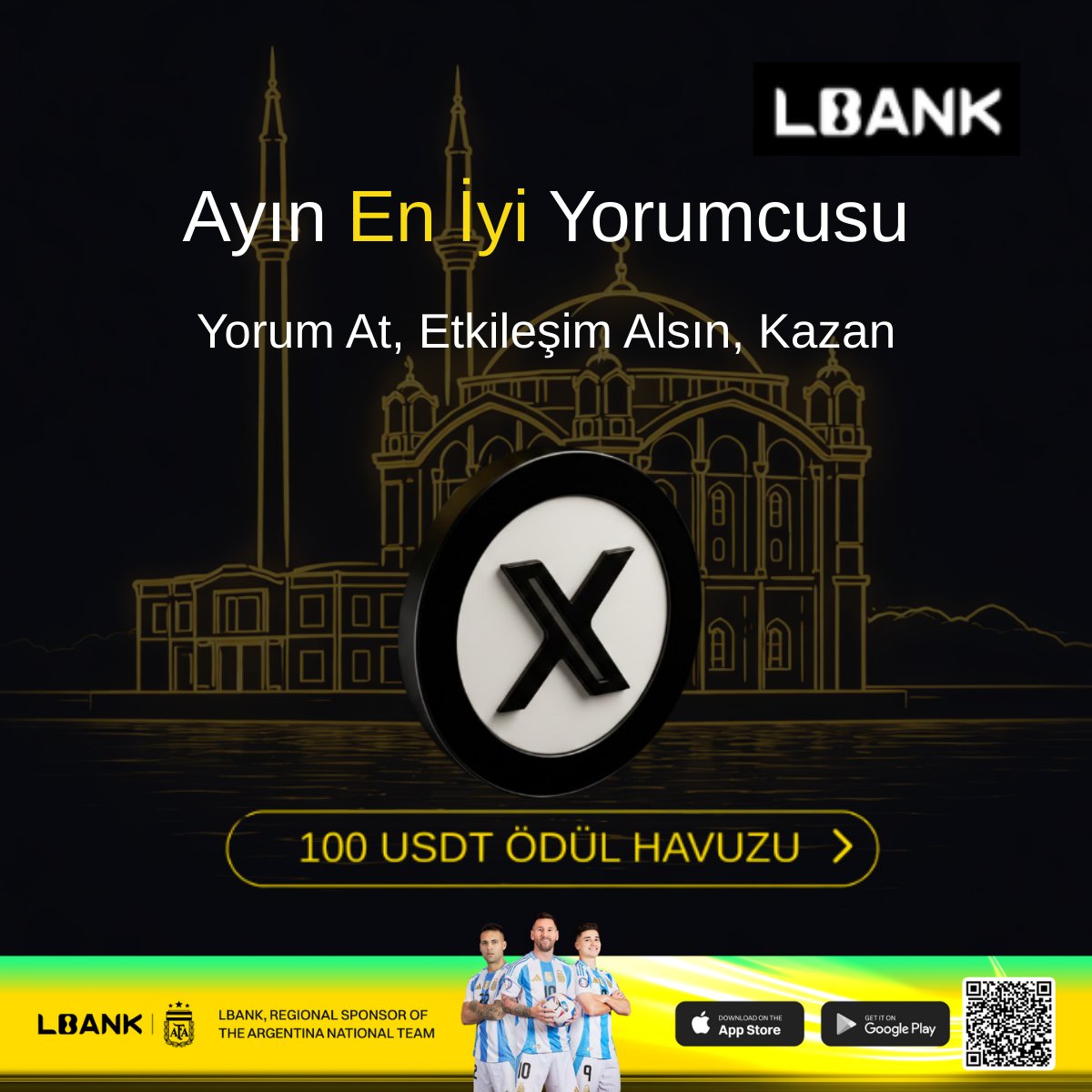 🏆 AYIN EN İYİ YORUMCUSU 🏆

LBank Twitter’da etkileşim zamanı! 🚀
1 ay boyunca yorumları en çok görüntülenme alan katılımcılar kazanıyor!
🎁 Ödüller
✨ En çok görüntülenme alan 4 kişi
👉 Kişi başı 25 USDT kazanacak!

📌 Katılım Şartları
1️⃣ LBank Twitter hesabını takip et
2️⃣