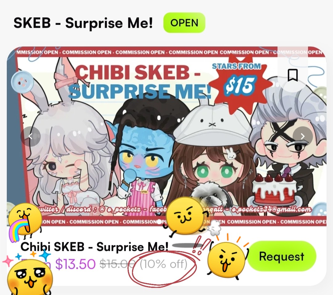 o_pocketz's tweet photo. hi im trying to get verified on VGen &amp; I still need couple bucks to finish the quest ╥﹏╥🙏

my skeb/surprise me coms is currently 10% off until Jan 20th!✨

request here! ➡️ https://t.co/TBtZVo5j6G 

#artmoots #VGen #VGenComm #smallartist https://t.co/CKrcXx9j9L