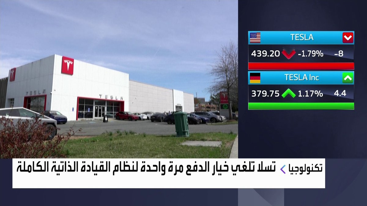 شركة تسلا تلغي خيار الدفع مرة واحدة لنظام القيادة الذاتية الكاملة ليتحول إلى إشتراك شهري جرس الإغلاق _Business 