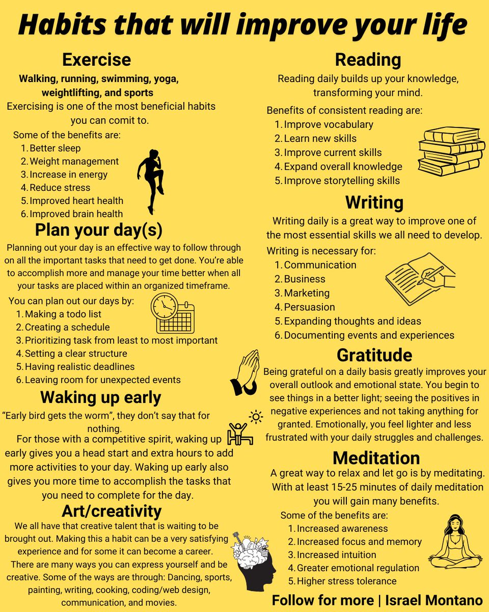 InterestingAFk's tweet photo. Habits that will improve your life https://t.co/5SXQSlQfXt