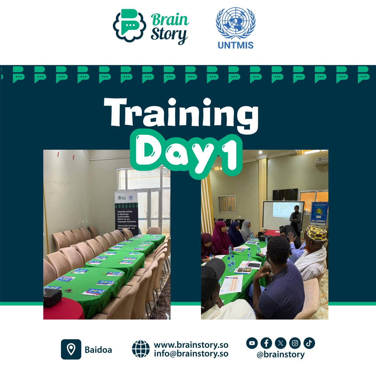 brainstory24's tweet photo. We officially launched Day 1 of our Mental Health &amp; Human Rights training in Baidoa today.
A step toward stronger awareness, dignity, and rights-based mental health practice.

#MentalHealth #HumanRights #BrainStory https://t.co/PuxEts3nZT