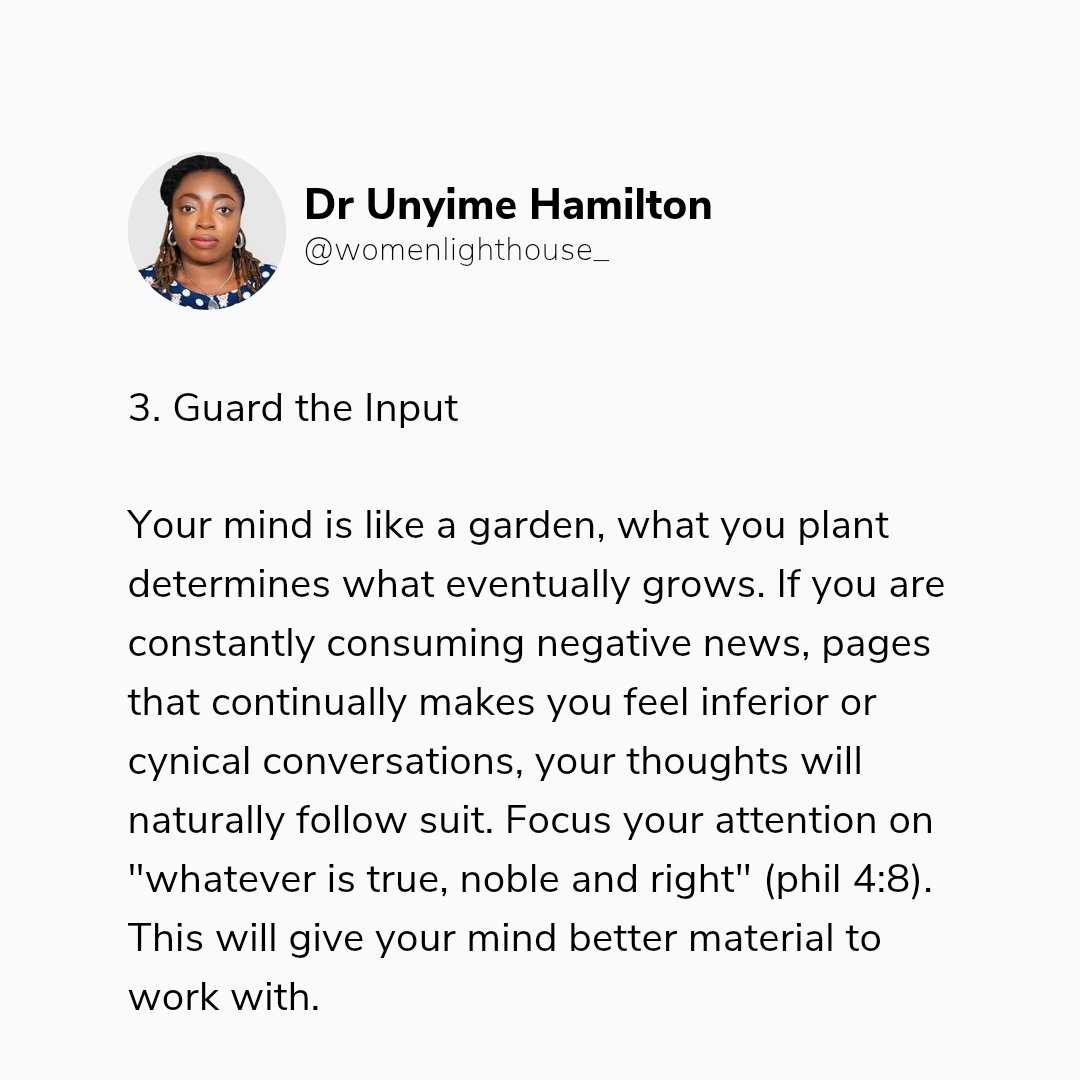 wlhcommunity's tweet photo. Negative thoughts are common but they don’t have to stay. 

It’s time to stop the loop, guard your heart and start the daily process of renewal. 📖✨

#balance #refinedwoman #womenlighthouse #womencommunity https://t.co/5DHmvfx1Vh