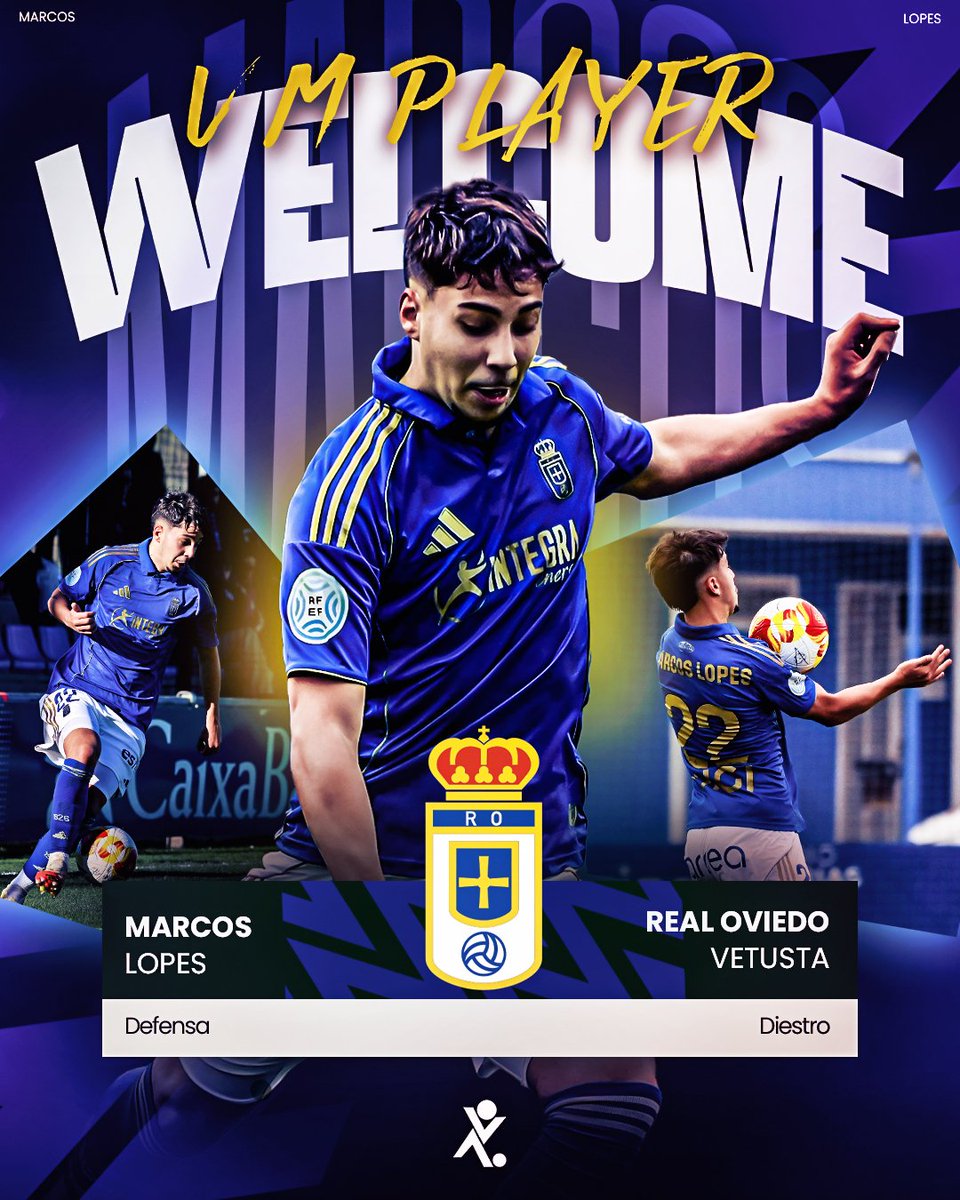 🆕 𝐁𝐢𝐞𝐧𝐯𝐞𝐧𝐢𝐝𝐨, 𝐌𝐚𝐫𝐜𝐨𝐬 𝐋𝐨𝐩𝐞𝐬 🔝

Muy felices de que Marcos Lopes se una a la familia 𝗩𝗠 𝗦𝗽𝗼𝗿𝘁𝘀. Jugador del <a href="/RealOviedo/">Real Oviedo</a>, equipo de <a href="/LaLiga/">LALIGA</a>.

#VMSports