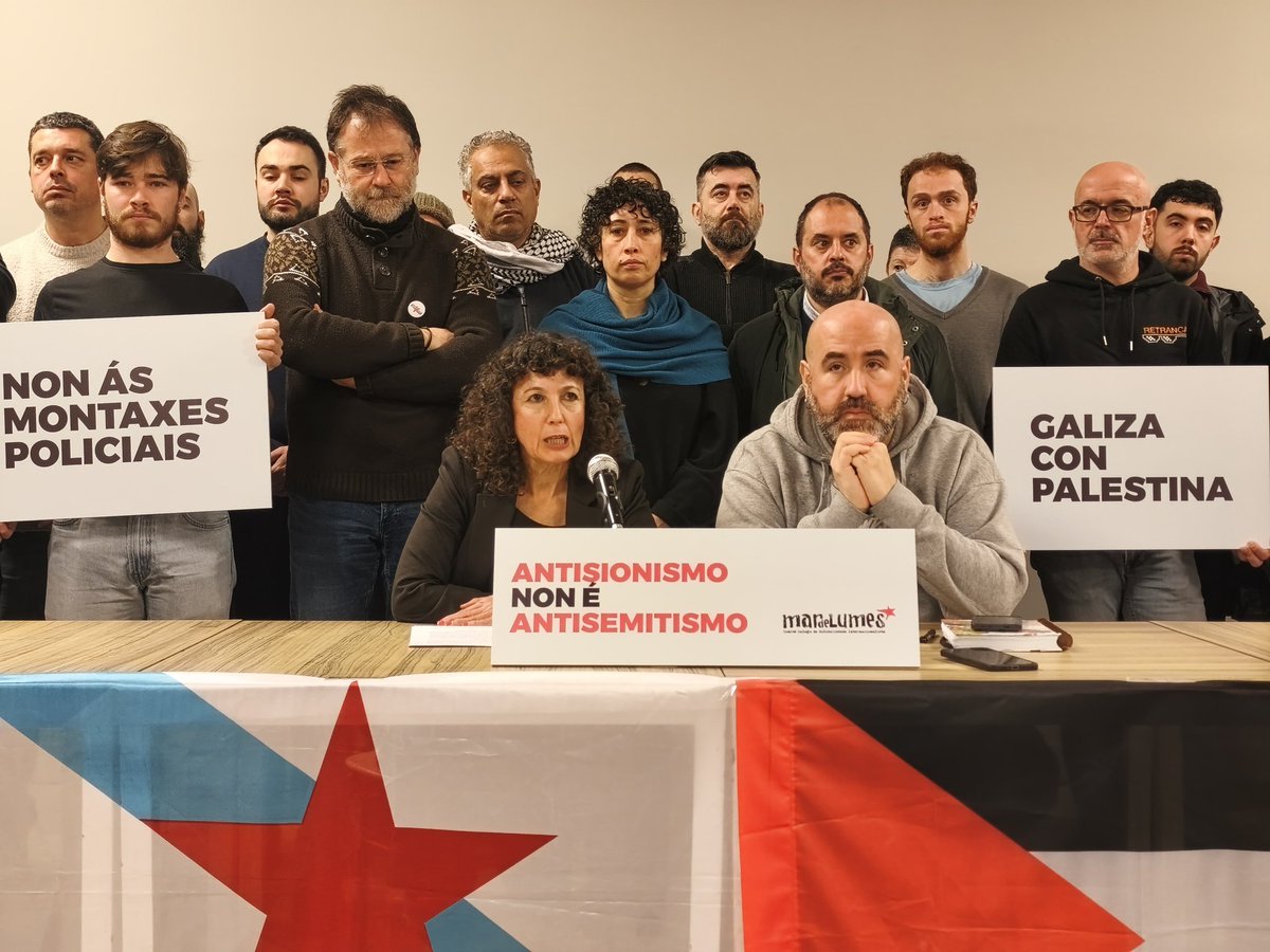 mardelumes's tweet photo. 🇵🇸 Mais de 30 entidades denunciamos a tentativa de intimidar a solidariedade galega coa Palestina por medio de denuncias como a que recibiu @BrunoLTeixeiro. A represión non nos vai desviar da acción social contra o xenocidio, a ocupación e os seus cómplices. #GalizaConPalestina https://t.co/Rt0osN6Wjn