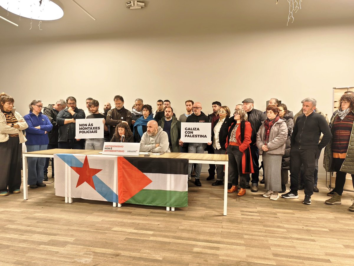 mardelumes's tweet photo. 🇵🇸 Mais de 30 entidades denunciamos a tentativa de intimidar a solidariedade galega coa Palestina por medio de denuncias como a que recibiu @BrunoLTeixeiro. A represión non nos vai desviar da acción social contra o xenocidio, a ocupación e os seus cómplices. #GalizaConPalestina https://t.co/Rt0osN6Wjn