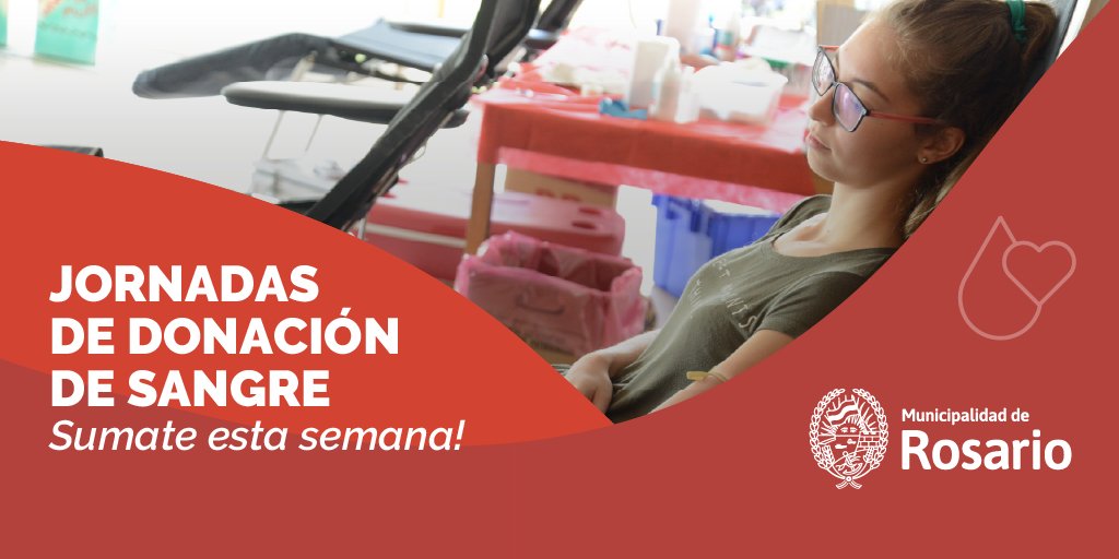 Sumate esta semana a donar Sangre!🩸
📅 Martes 27/01
📍CMD Centro - Av. Wheelwright 1486
🕘 9 a 12 h
Sacá tu turno en: l.rosario.gob.ar/donar-sangre 🙌