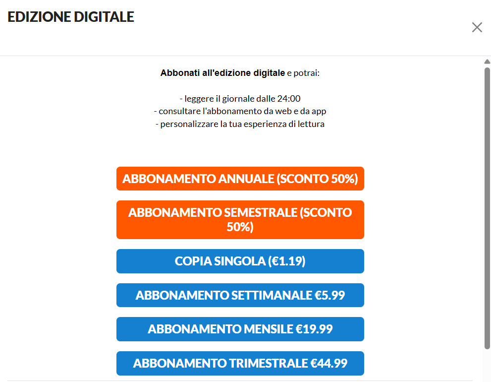 Mi hanno scritto dalla puglia, dalla calabria e non solo dicendomi che da loro non si trova in cartaceo <a href="/tempoweb/">IL TEMPO</a>.
Amici: abbonatevi all'edizione digitale.  Farete felici me e <a href="/Capezzone/">Daniele Capezzone</a>! 😇
iltempo-ita.newsmemory.com/?purchase=offe…