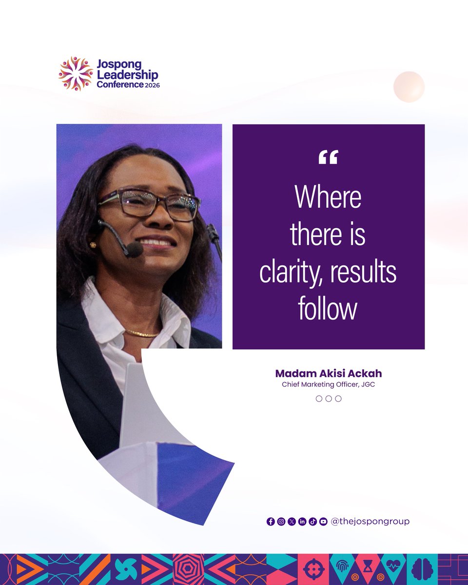 thejospongroup's tweet image. Jospong Leadership Conference 2026

Quotes from Madam Akisi Ackah

#JLC2026 #BuildingTomorrowsLeadersToday