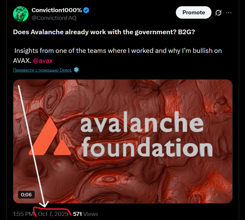 Avalanche = B2G <a href="/avax/">Avalanche🔺</a>  

This narrative keeps getting stronger every month. In a previous thread I broke down the plan Avalanche is building toward.

Main idea of this post is to have BAGs with $AVAX exact price is the question but why:  

>10x YoY growth in transaction count