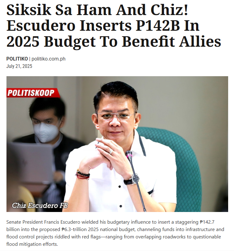 IvanAtHome's tweet image. It is a damning indictment on our Filipino justice system that this specimen, Sen. Escudero, is still out and about - not getting arrested, probably enjoying some fashion show in a European city or whatever.

Filipinos are so easily distracted by newer scandal, be it political or…