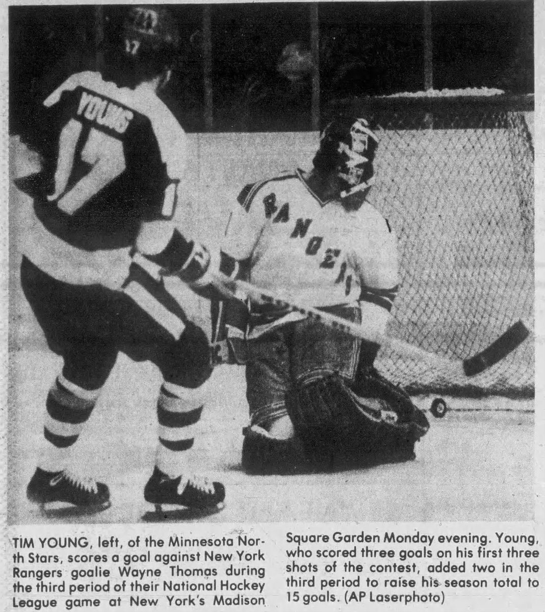 Fun Fact: #OTD in 1979 the North Stars’ Tim Young scores 5 goals in an 8-1 rout of the NY Rangers at Madison Square Garden.
newspapers.com/article/star-t…
newspapers.com/article/the-au…