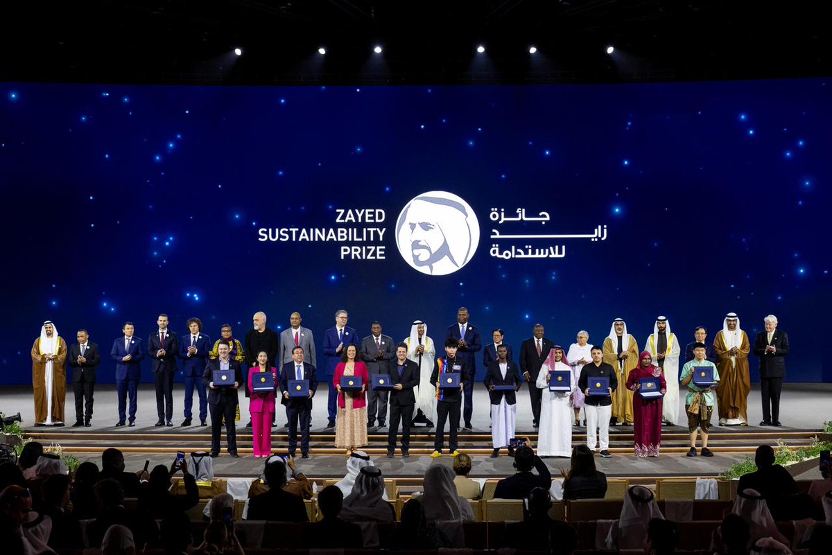 antgrasso's tweet image. The Zayed Sustainability Prize awards ceremony at Abu Dhabi Sustainability Week brings together projects from very different regions, showing how sustainability progress is taking shape through practical solutions in water, energy, food, and healthcare

@ADSWagenda Partner #ADSW…