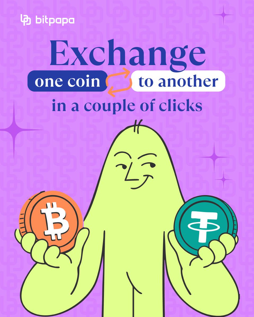 Bitpapa_com's tweet image. 🔄 On Bitpapa, you can exchange one cryptocurrency for another in just 3 steps.

1. On the main page, click «Swap»
2. Select which cryptocurrency you want to exchange for. For example, BTC to USDT.
3. Enter the required number of coins for the exchange.