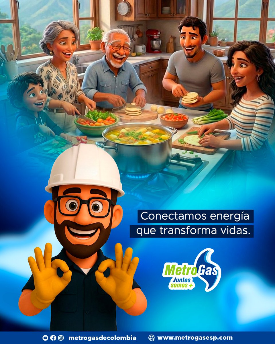 MetrogasCol's tweet photo. En Metrogas trabajamos cada día para llevar mucho más que gas 🔥 Conectamos hogares, industrias y comunidades con una energía segura, eficiente y confiable ✅

Porque cuando la energía fluye, las oportunidades crecen y las vidas se transforman 🙌🏻✨

Metrogas, juntos somos + 💙 https://t.co/lpa1x7rqia