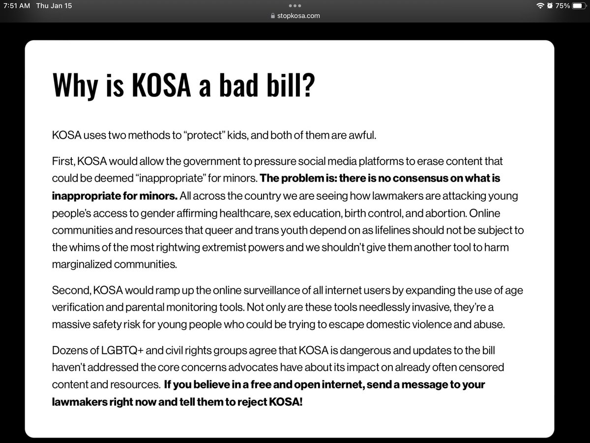 Yuno_Magic's tweet image. "Kosa just means protecting kids from accessing harmful problematic media online? How can you be against that?" -&amp;gt; 

Believing that itll “protect kids” is where the problem starts. Because, what counts as “harmful media?” Kosa could prevent kids from accessing +