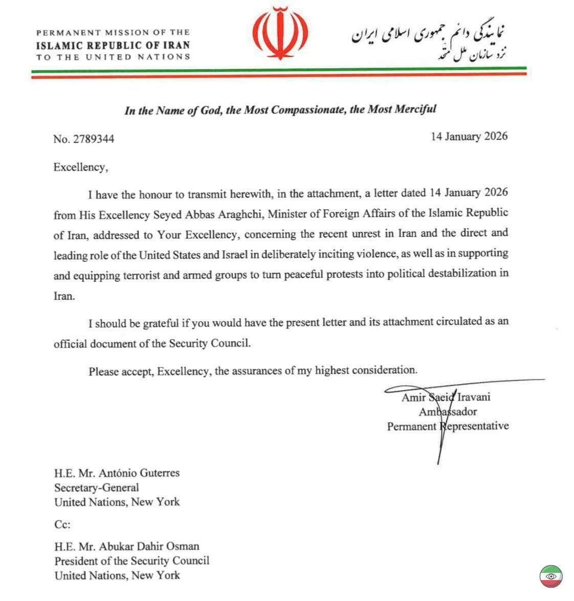 World_Affairs11's tweet image. BREAKING:

Iran just filed a complaint at the U.N. blaming the U.S. and Israel for “inciting violence” behind the protests.