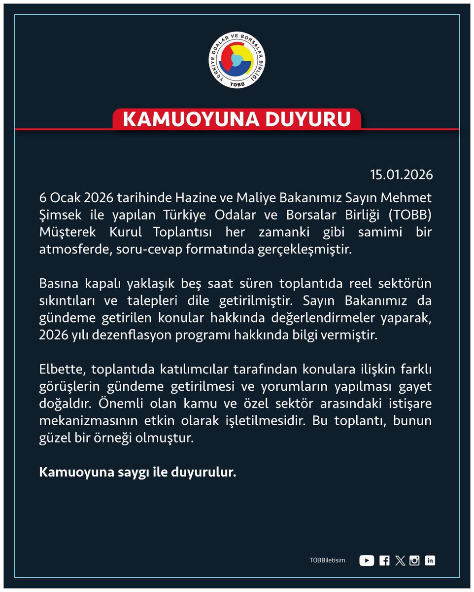 Kamuoyuna saygı ile duyurulur.