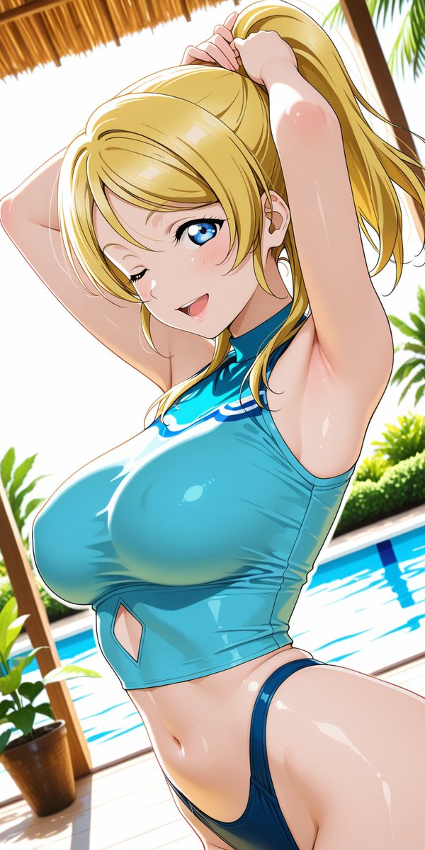 1/16(金)のおはようございます！
今日も一日、よろしくお願いします♪

キンキラ金曜日恒例の金髪美少女と一緒に、一週間のラストスパート駆け抜けましょー！😊✨
絢瀬絵里 / Eli Ayase
SFW anime-style AI fanart.