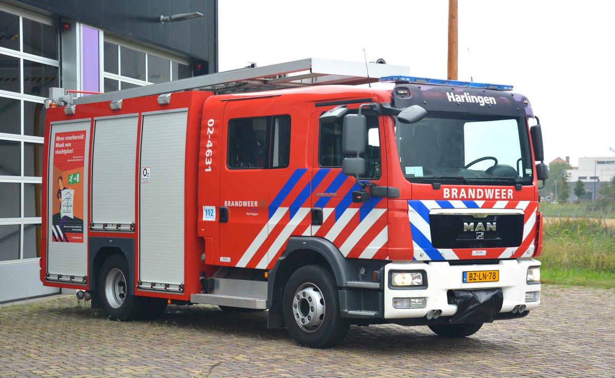Brandgerucht op Scheffersplein in Harlingen