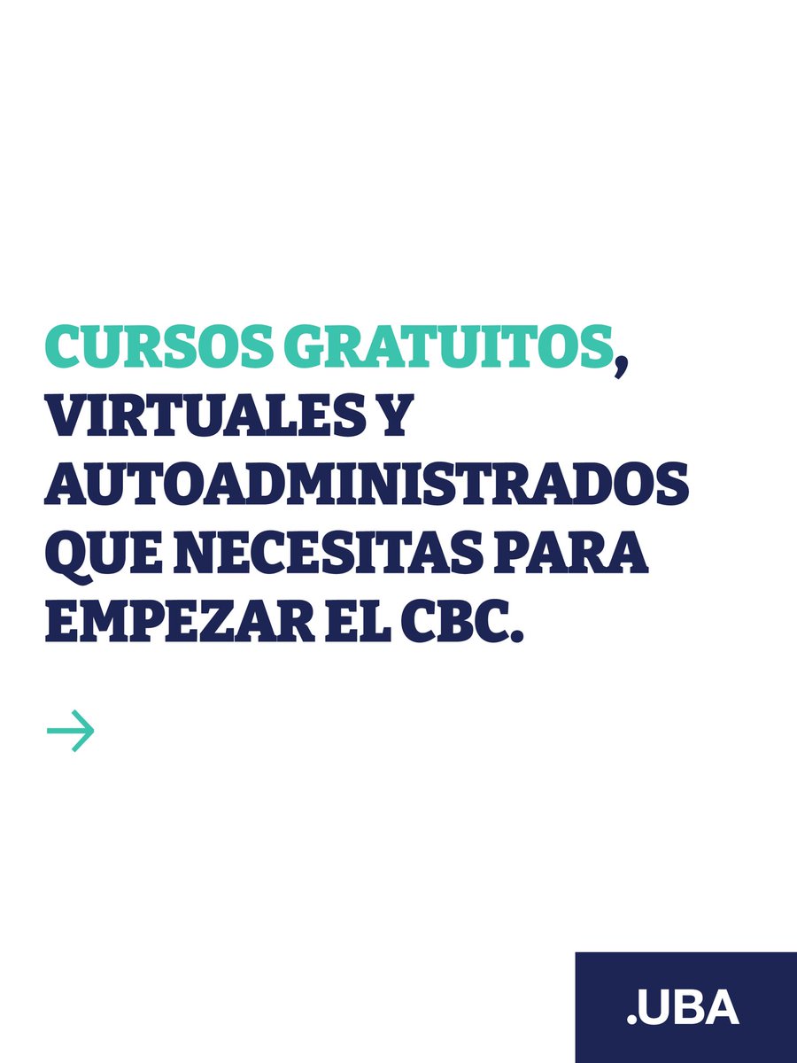 ¿Terminaste el colegio secundario y querés preparar tu cursada del CBC?

 Enlace UBA es un espacio que conecta la escuela secundaria con la Universidad.

Conocé más en este hilo ⬇️