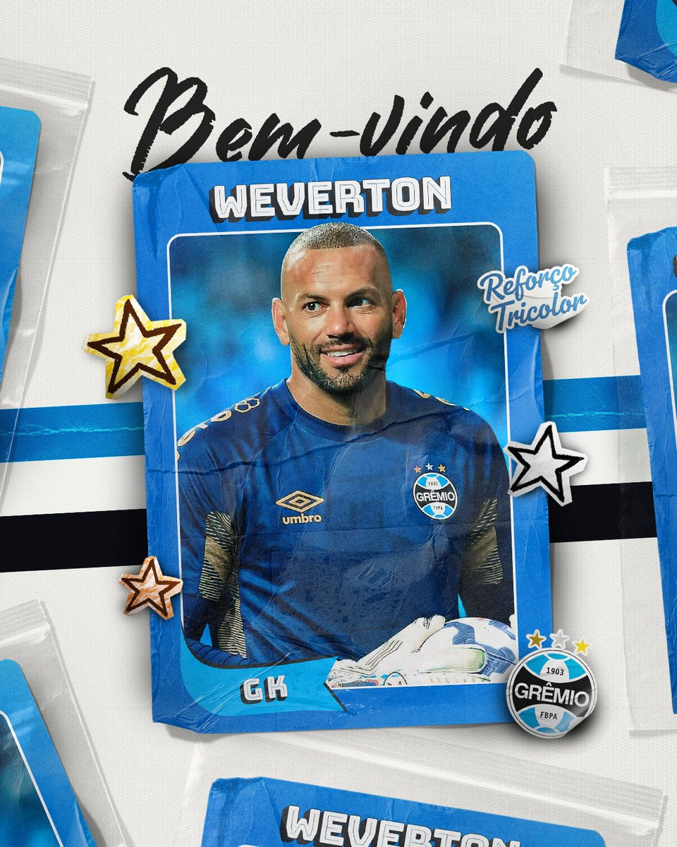 Gremio's tweet image. BEM-VINDO AO MAIOR DO SUL 🇪🇪🧤 Uma trajetória vitoriosa fez Weverton ser campeão e virar ídolo! 
🏆 São duas Libertadores, três Brasileirões, uma Copa do Brasil, uma Recopa, uma Supercopa e quatro Paulistas. Pela Seleção disputou a Copa do Mundo de 2022 e foi protagonista na…