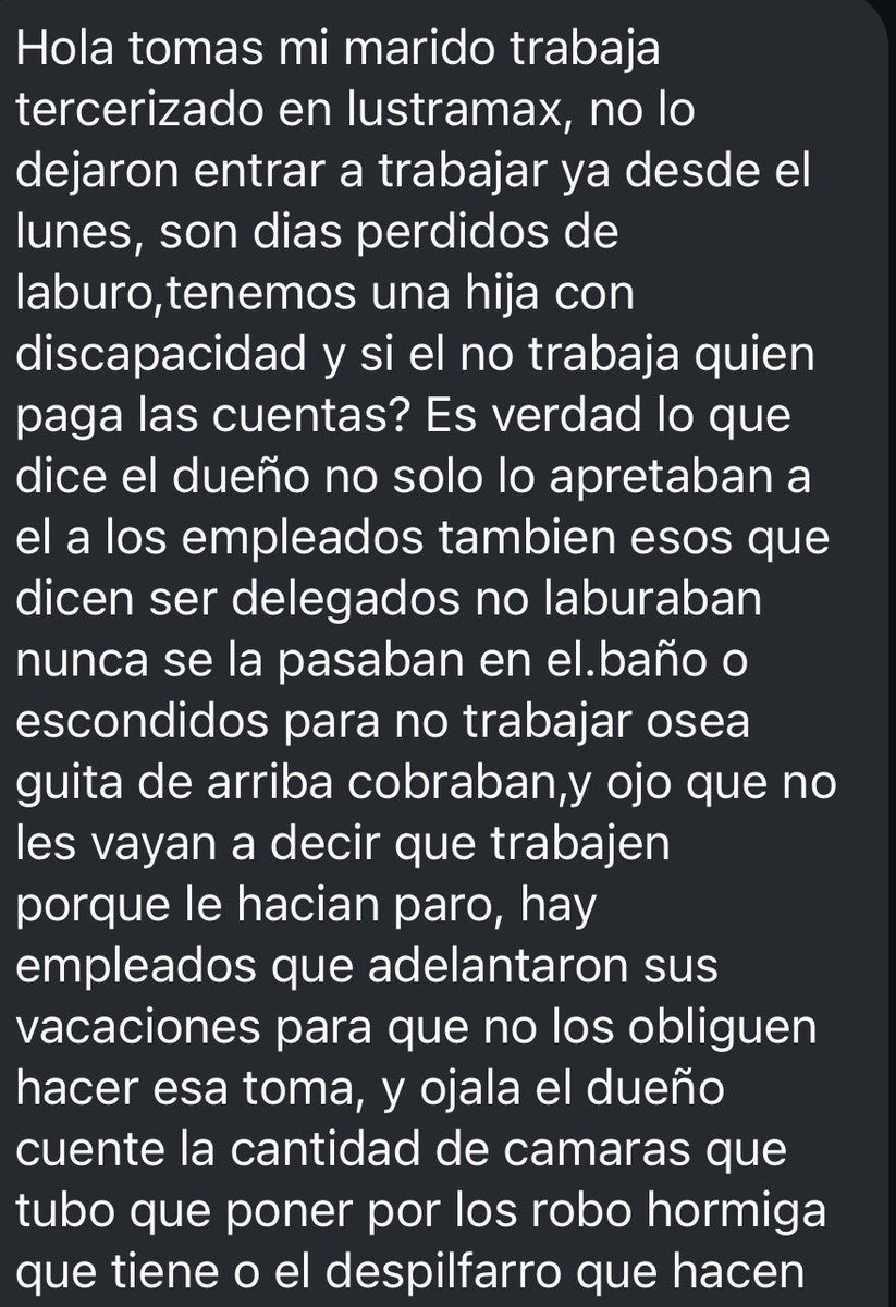Más testimonios de gente vinculada a Lustramax que muestra cómo operaban los delegados contra la empresa y los perjuicios que genera la izquierda a terceros con hijos con discapacidad: