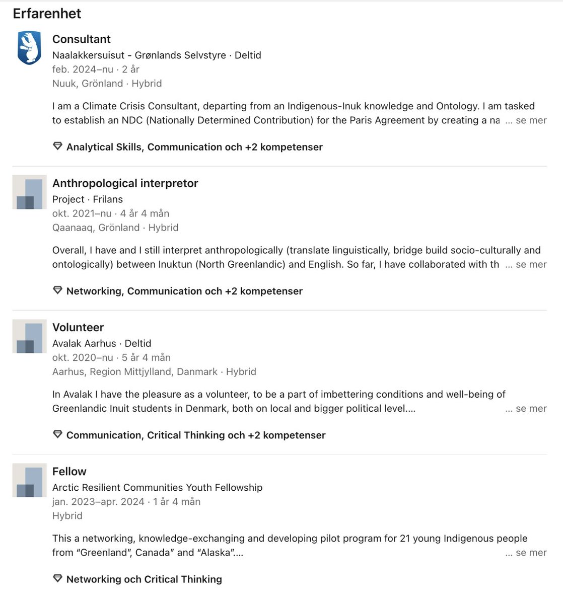 GStrand45's tweet photo. Återigen "missar" SVT att berätta att "den vanliga Grönländska flickan" är en NGO-broiler.
Paniken......

Miyuki Daorana, som är student vid UiT Norges arktiska universitet och innehavare av Iniut-kunskap på Arctic Future Pathfinders.
Arctic Future Pathfinders (AFP) är ett prestigefyllt tvärvetenskapligt arktiskt utbildningsprogram, kopplat till Norges initiativ Arctic Ocean 2050, som utbildar framtida ledare via Nordvästpassagen-expeditioner på segelfartyg som Statsraad Lehmkuhl.

Umeå universitet och The Knut and Alice Wallenberg Foundation