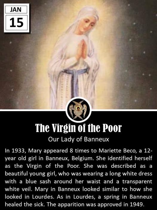 father_rmv's tweet image. Our Lady of Banneux, also known as Our Lady of the Poor or the Virgin of the Poor, refers to the apparitions of the Virgin Mary reported in the small Belgian village of Banneux in early 1933. Between January 15 and March 2 of that year, the Blessed Virgin appeared eight times to…
