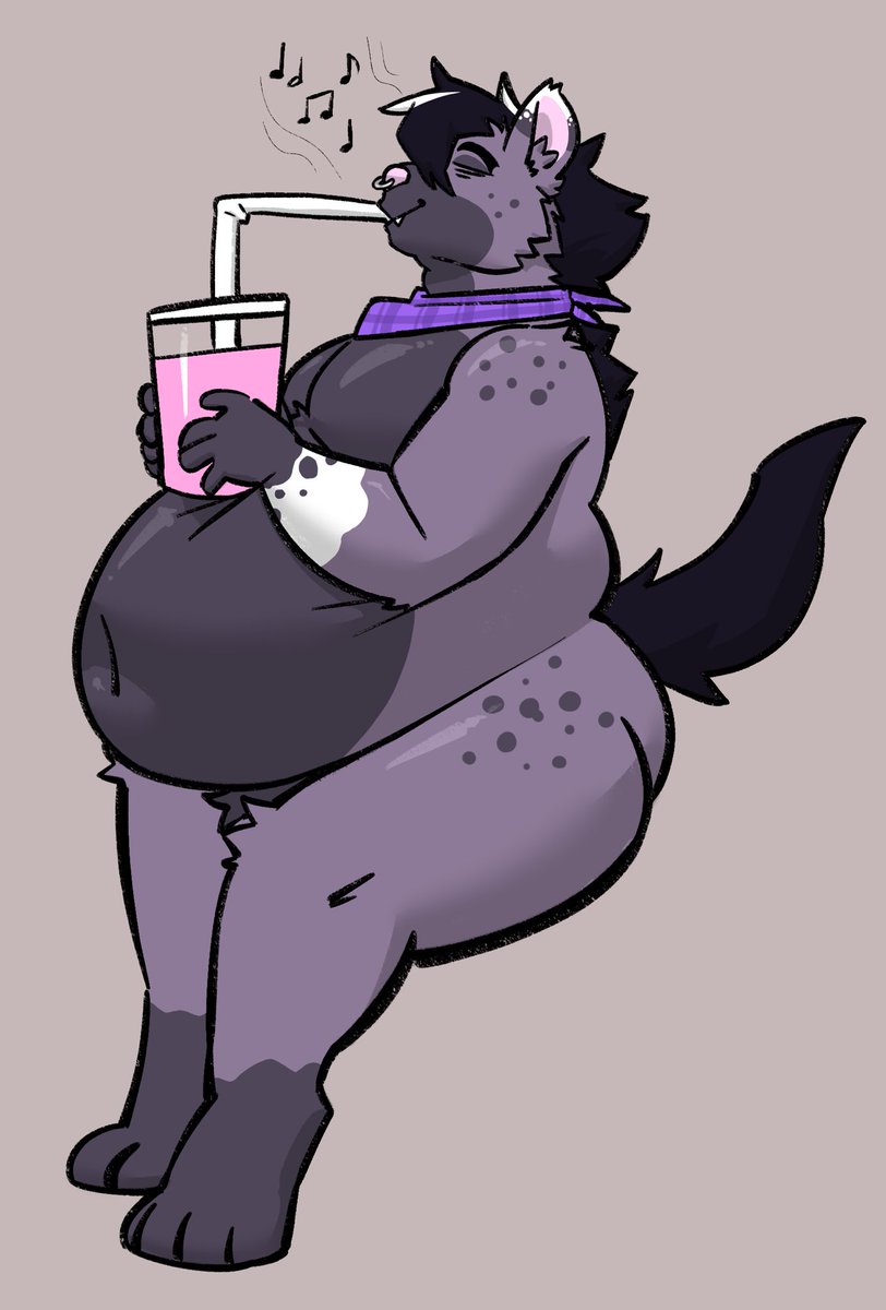 Just a yeen and his milkshake 🍓

Lovely colored sketch I got, really happy how it came out :3

🎨: <a href="/Round_Cloud/">roundcloud.bsky.social</a>
