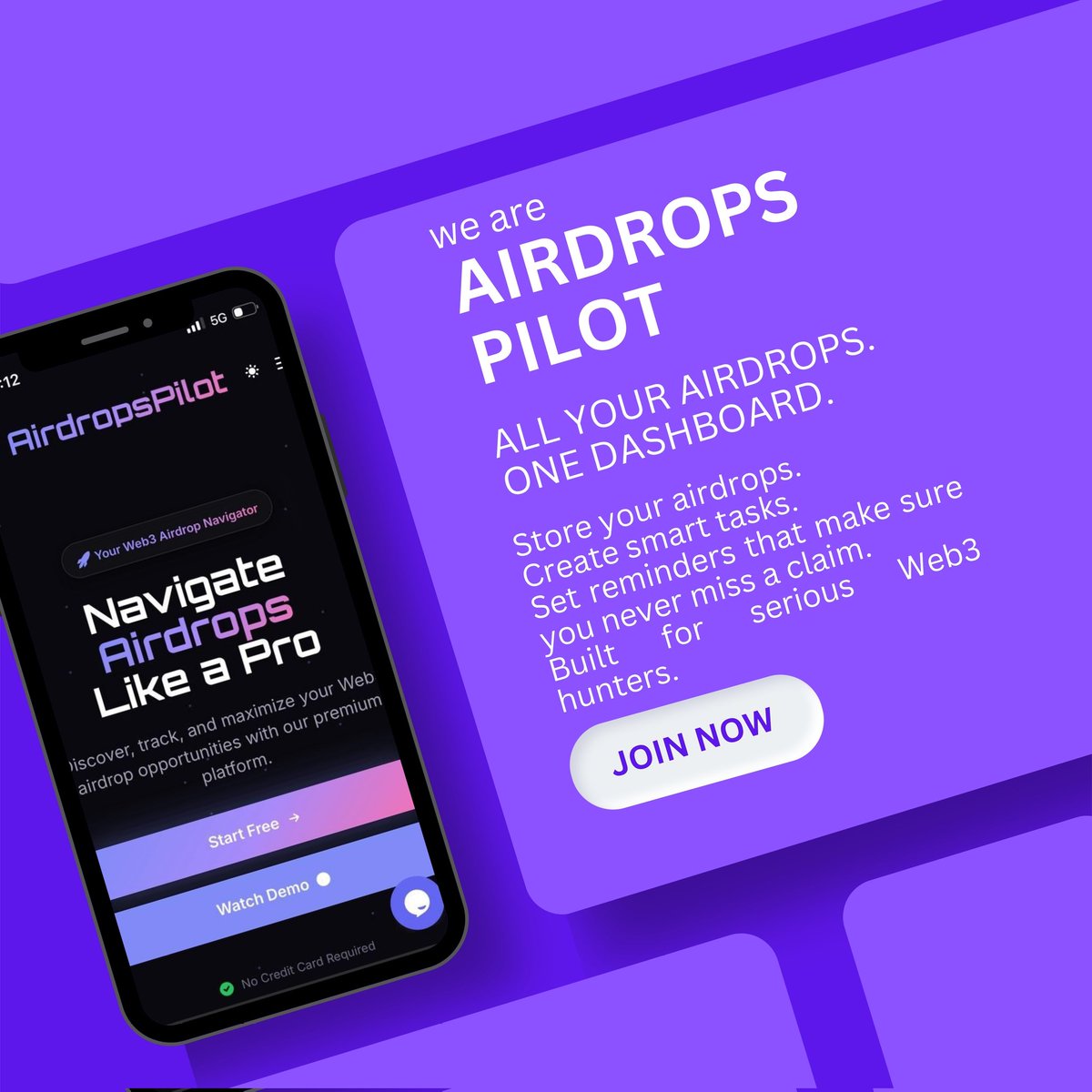 AirdropsPilot's tweet photo. AIRDROPS PILOT is your all-in-one airdrop command center.

Store your airdrops.
Create smart tasks.
Set reminders.

Never miss free crypto again.
Early access is open 🚀
Start building your airdrop vault today 👇
https://t.co/KycZsrciqA https://t.co/V0dylnd2y8