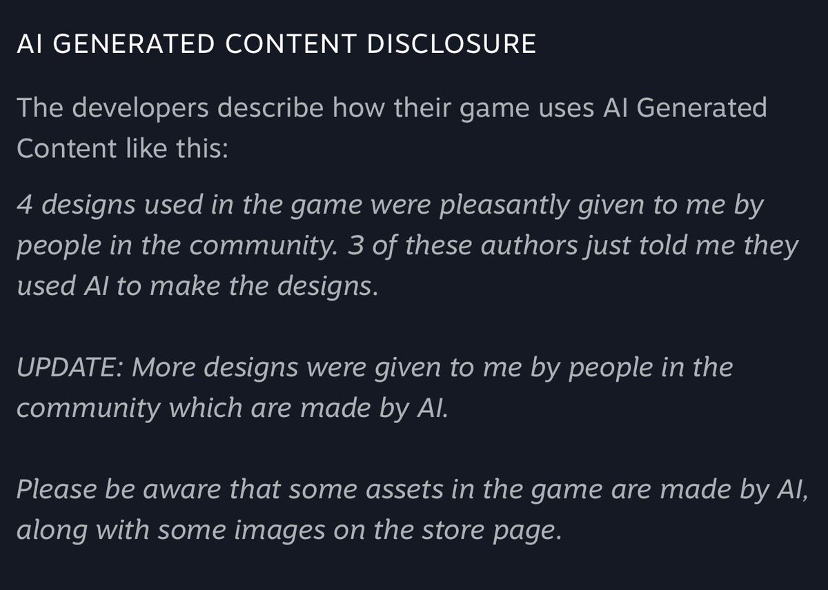 JueriHaan's tweet image. Last year, I was interested in the dev’s 2D mech builder game only to have some of the designs and store asset use generative AI. This was disclosed much later after some backlash

I would be wary supporting their 3D mech builder version