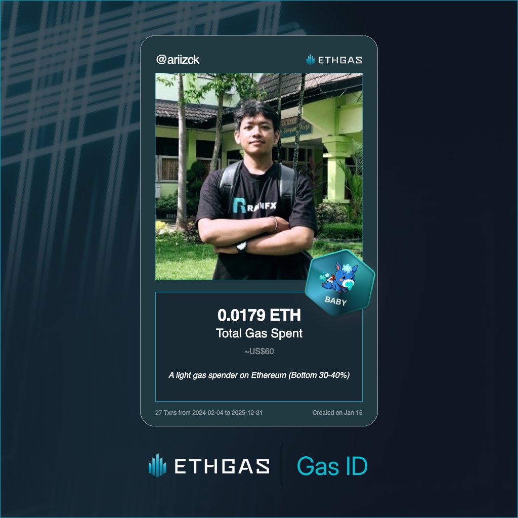 Just unlocked my Gas ID via ETHGas 🪪

I'm a Baby Jack with 0.0179 ETH spent on gas since Beacon Chain - now fueling my climb to the Gasless Future and earned 4 Beans already. 

Reveal yours at ethgas.com/community/gas-…