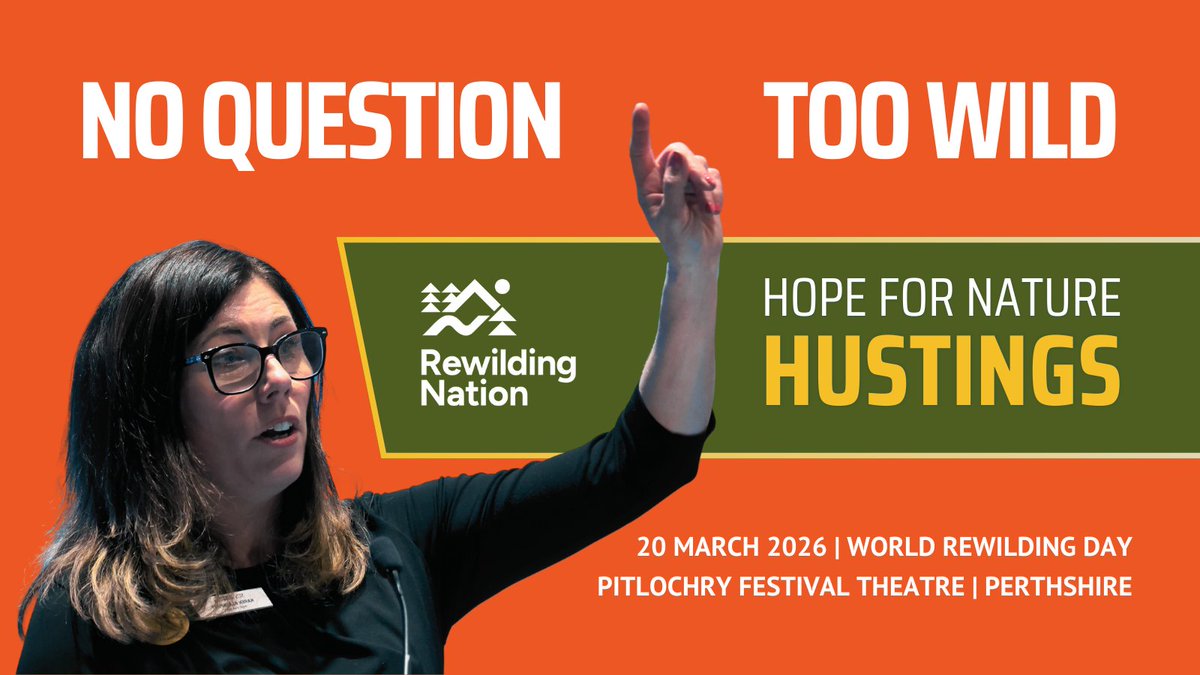 ScotRewilding's tweet image. On 20 March 2026, we’re bringing people and politicians together for Scotland’s first ever rewilding hustings – a public event where you ask the questions, and politicians answer.

Held on #WorldRewildingDay, the #HopeForNature hustings are a chance to understand the commitments…