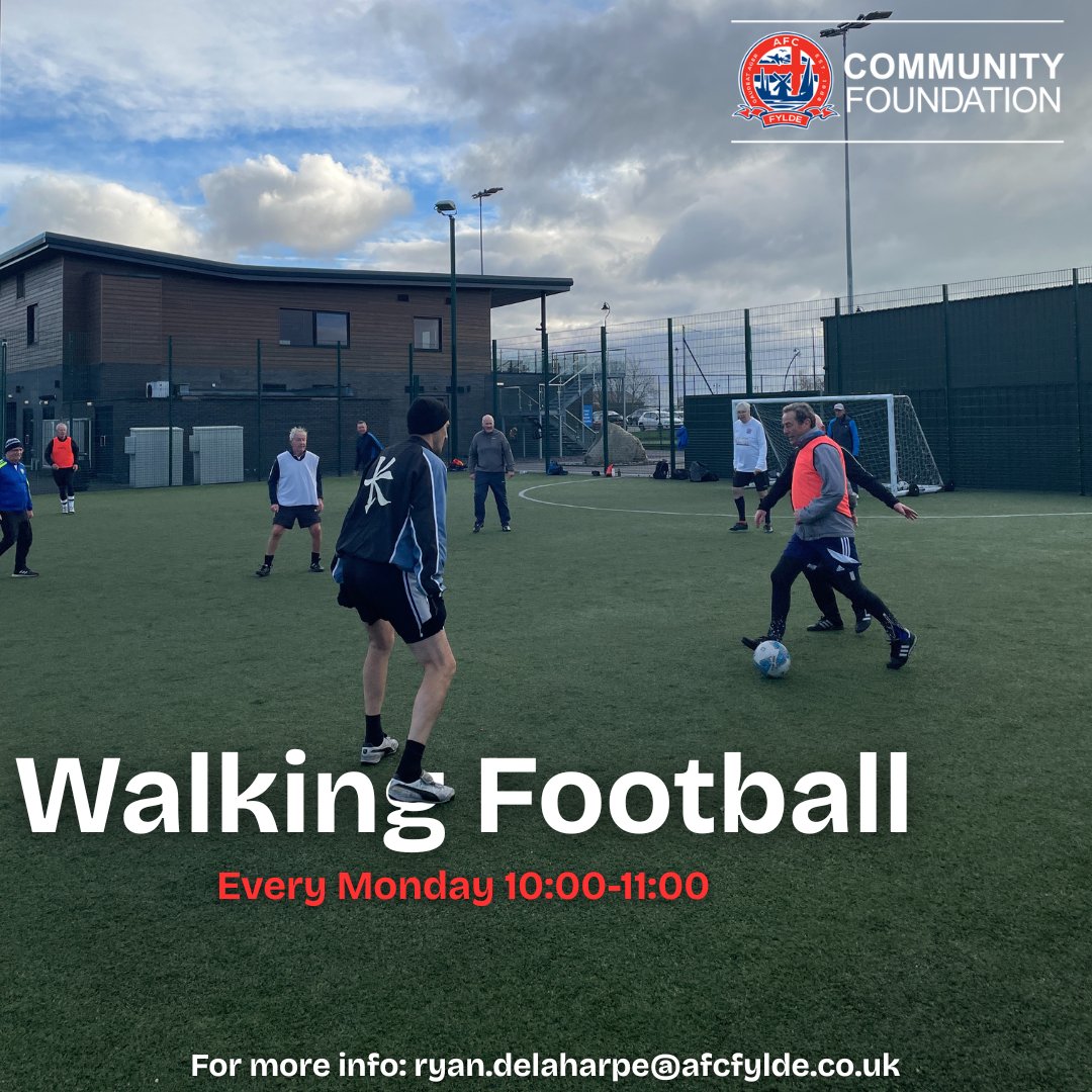 ⚽️ Pop down to Fylde Sports and Education Centre on Monday and take part in our Walking Football session!

#AFCFyldeFoundation