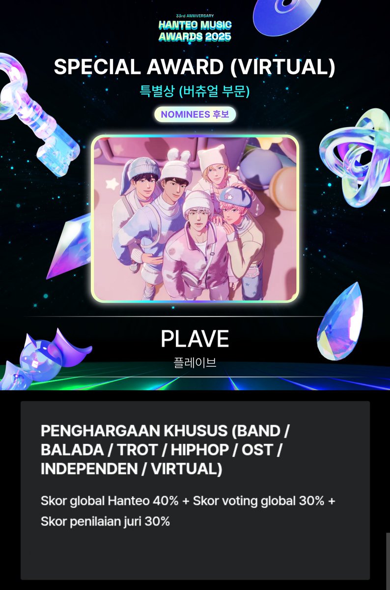 putvotesINA's tweet image. ⏰️ Pengingat Harian 260115⏰️

Vote berjalan:
• Dingo: Killing Voice Returns
• USEN (tidak masuk 20 besar peringkat harian)

*HMA Kategori: 10 Teratas (bonsang) &amp;amp; Penghargaan Khusus (virtual) akan dibuka pada tanggal 16. Mohon agar tetap mengumpulkan tiket vote ya, PLLI!!