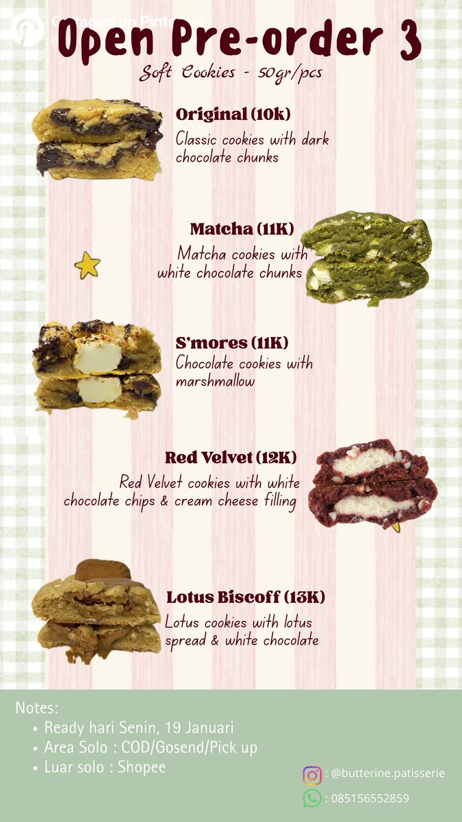 butterrflaayy's tweet image. Hi Cookie Lovers!!🍪

Aku mau open po soft cookies, cocok banget buat kamu yang suka ngemil😋

📆Ready Senin,19 Januari
📍Area solo : COD/GOSEND/PICKUP
🚚Luar solo : shopee 

💌DM for more info