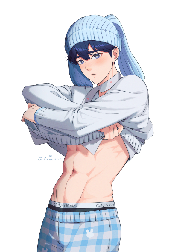 aigooyejun's tweet image. peek a bbuu? 🫣💙🐰