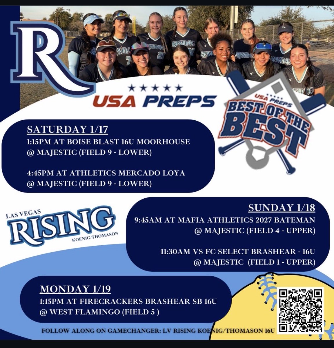 kaysoftball28's tweet photo. ⬆️ next for LV Rising Thomason @USAPreps Best of the best here in Las Vegas, NV. Check out our @GetGameChanger LVRising Koenig/Thomason16u https://t.co/xqu8lAxZwA