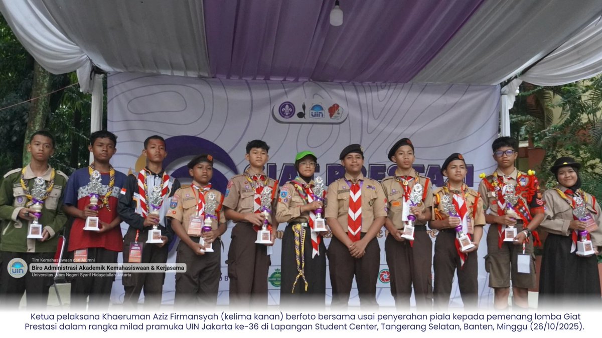 Halo Sobat Kemasis 🙌

Giat Prestasi dalam rangka Milad Pramuka UIN Jakarta ke-36 telah terlaksana dengan lancar ✨

Terima kasih kepada seluruh pihak yang terlibat dan berpartisipasi ⚜️

Yuk simak momen seru dan berharga ini 📸✨

#MiladPramukaKe36
#UINJakarta
#Kemahasiswaan