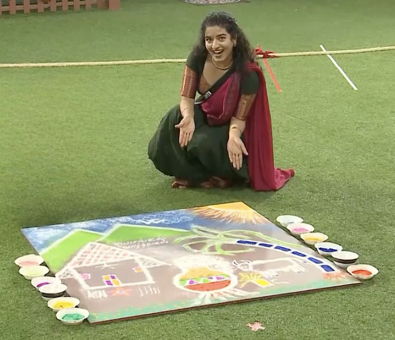 BBTAMIL09's tweet photo. Kemy BB Pongal Kolam - Winner

#Kemy 
#BiggBoss9Tamil #BiggBossTamil9 https://t.co/yHR5flYIIT