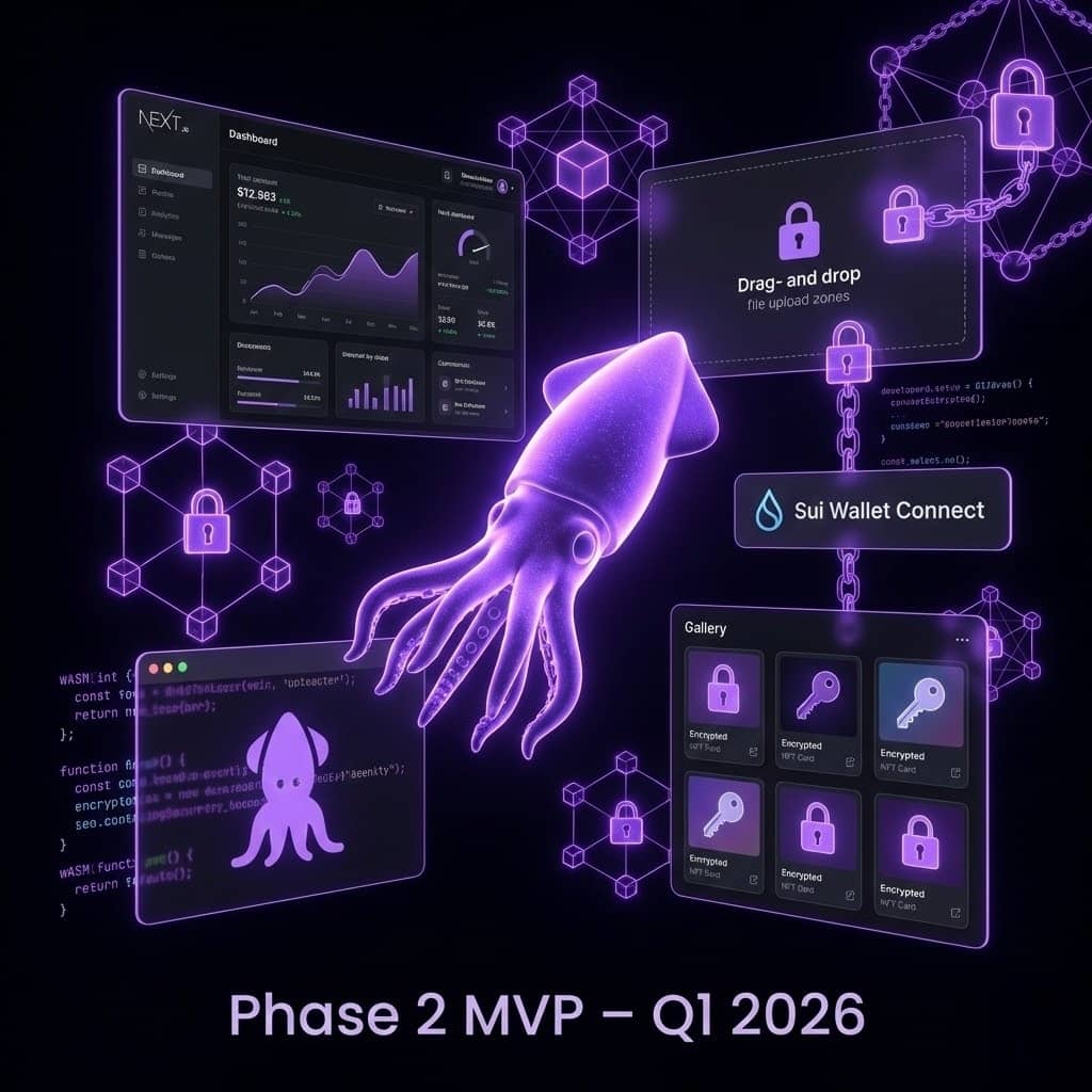 mothrbox's tweet photo. MothrBox Phase 2 Cloud MVP incoming:💜📷

Encrypt files straight from your Slush wallet – true client-side security, zero-trust privacy.
Cuts reliance on centralized clouds, keeps data sovereign.
Q1 2026 incoming. Builders, this powers leak-proof Web3 app https://t.co/7qingQOLXz