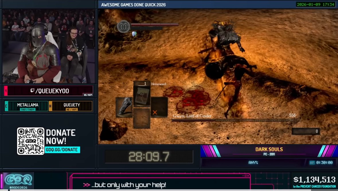 “I miss when GDQ was about speedrunning”

How fragile do you have to be to miss the current Dark Souls WR record holder speedrunning the game in full armor because pronouns show up on screen