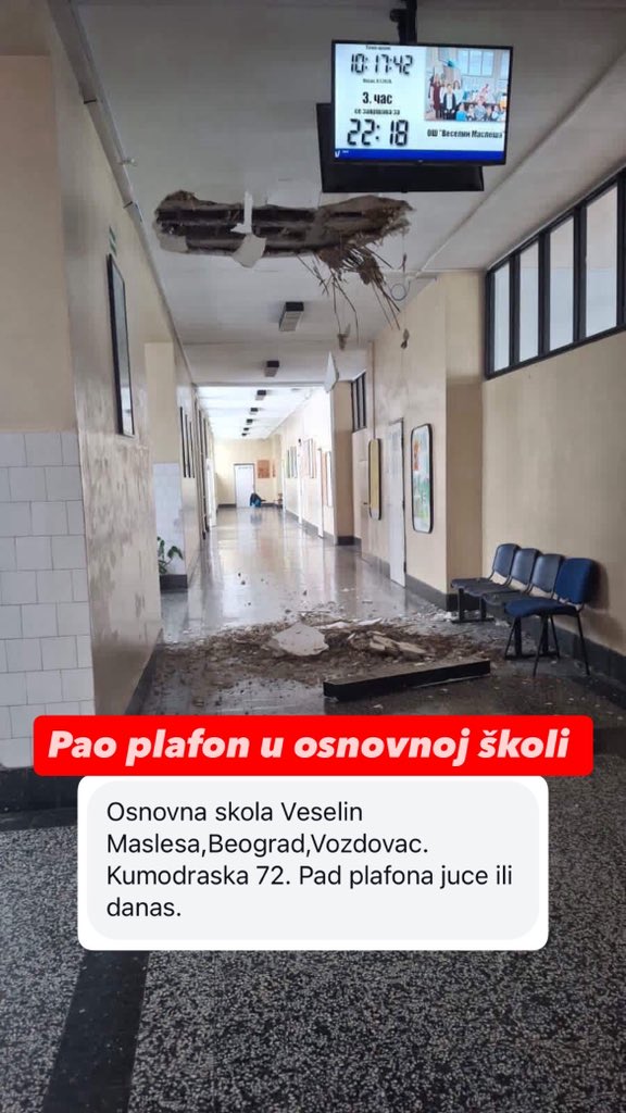 Opet pao plafon u osnovnoj školi 🤯