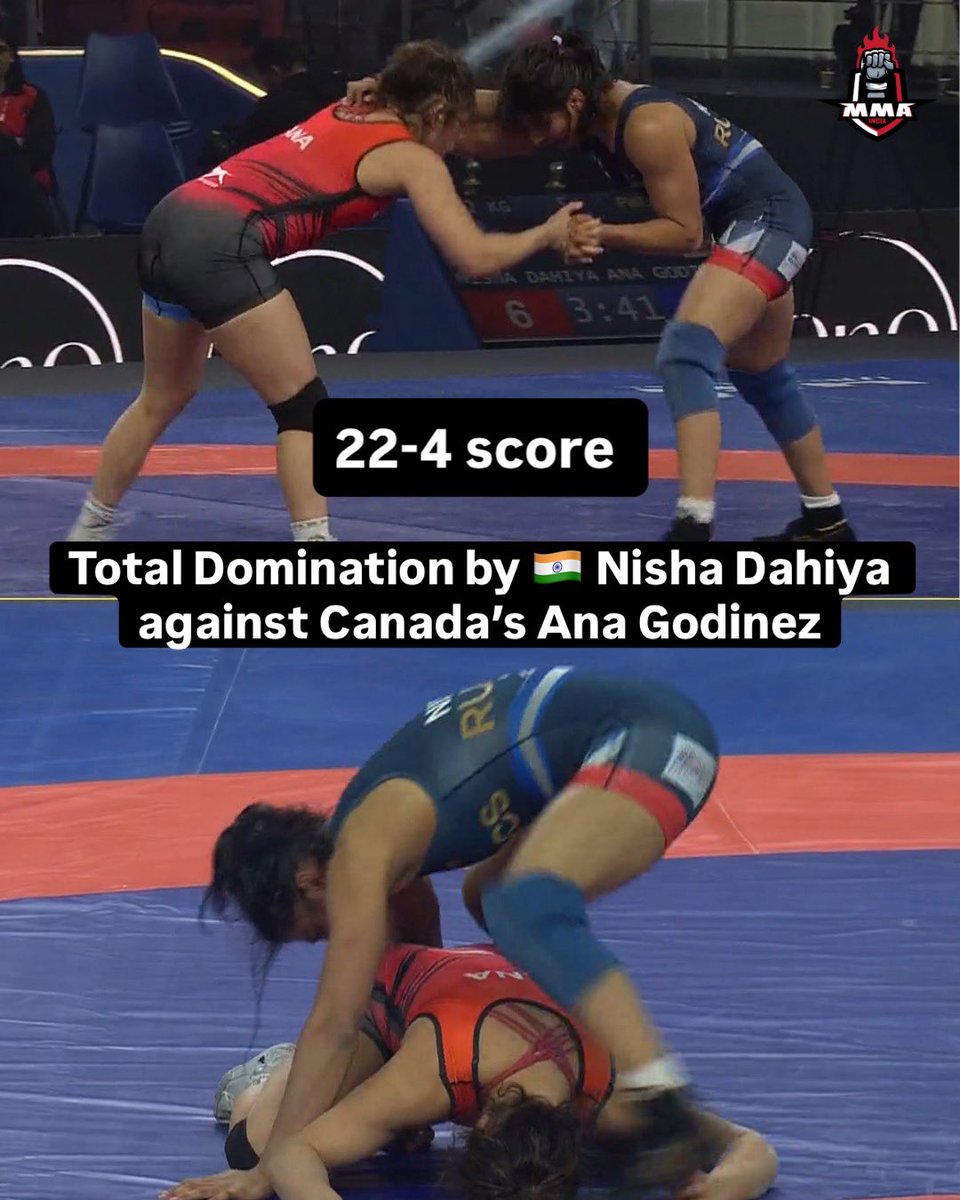 MMAIndiaShow's tweet photo. Totally domination by Nisha Dahiya as she defeats Canada’s Ana Godinez 22-4 via technical superiority.

📸 - @SonySportsNetwk / @pwl_india 

#ProWrestlingLeague https://t.co/yyGBu8Q3L9