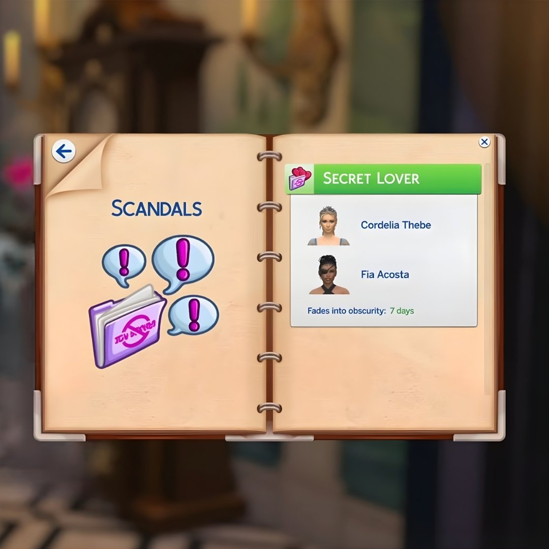 Los Sims 4 Dinastías y Linajes incluye un nuevo SISTEMA DE ESCÁNDALOS 🚨

Desde travesuras menores hasta secretos familiares explosivos. Afectan relaciones, carrera y prestigio… y tú decides: disculparte, negarlo o lucrar con la polémica