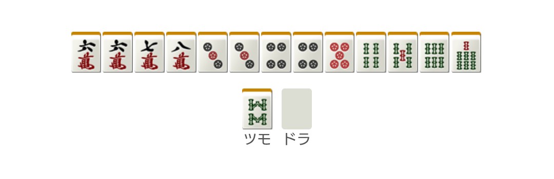 6mを切ったら高め一通に振込みました。平和一通の高めに3と7は有りません。