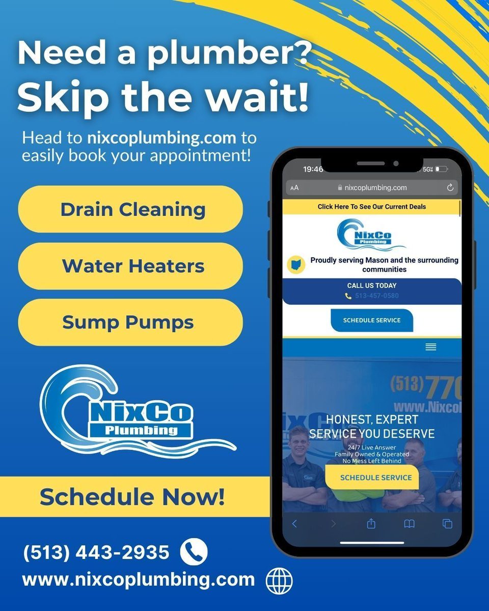 NixcoPlbg's tweet photo. Plumbing problems don’t always happen on a schedule — booking your service should be easy.

With online booking at Nixco Plumbing, you can schedule your appointment anytime, day or night, without picking up the phone. 

Simple. Convenient.
Book online at https://t.co/4M2bYNaNbA https://t.co/Q37CFyTEYV