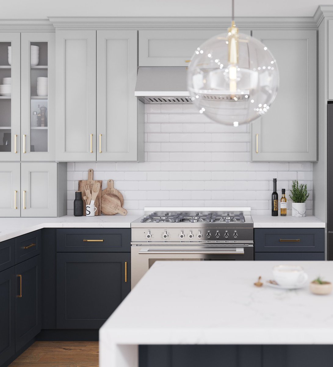 Imagine this in your home in 2026. Fabuwood’s Allure Line in the Fusion door style, finished in Indigo and Nickel, delivers a bold yet refined look that balances modern design with timeless appeal. Our Kitchen Design Center can help you bring this vision to life. #requarthco